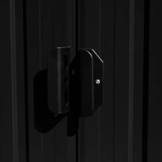 vidaXL Garden Shed Storage House for Tools Backyard Garage Patio Furniture Metal - Anthracite 101.2" x 192.5" x 71.3" image {4}