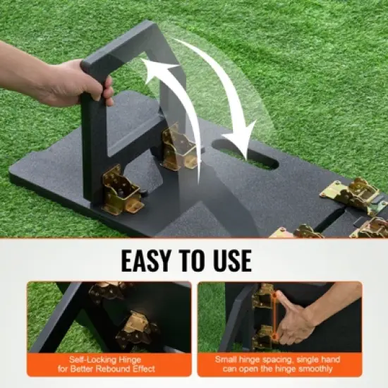 VEVOR Soccer Rebounder Board, 45"X13" Portable Soccer Wall with 2 Angles Rebound, Foldable HDPE Kickback Rebound Board, Soccer Training Equipment image {5}