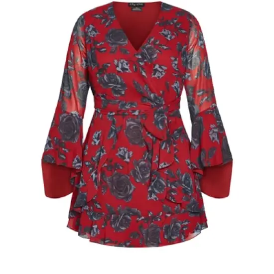 Women's Plus Size Ariarne Dress - red rose | CITY CHIC image {2}