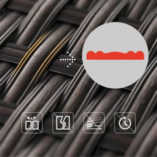 4pc Patio Wicker Sectional Set - Navy - Captiva Designs image {8}