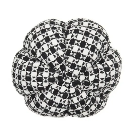 Gulches Set of 2 7x7x6.7" Fabric Black-White Plaid Pumpkin, Halloween Decor image {5}