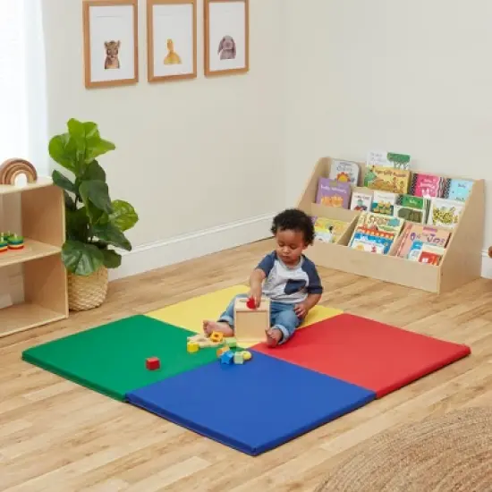 ECR4Kids SoftZone Quad Fold-N-Go Activity Mat, Colorful Toddler Tummy Time Foam Mat image {8}