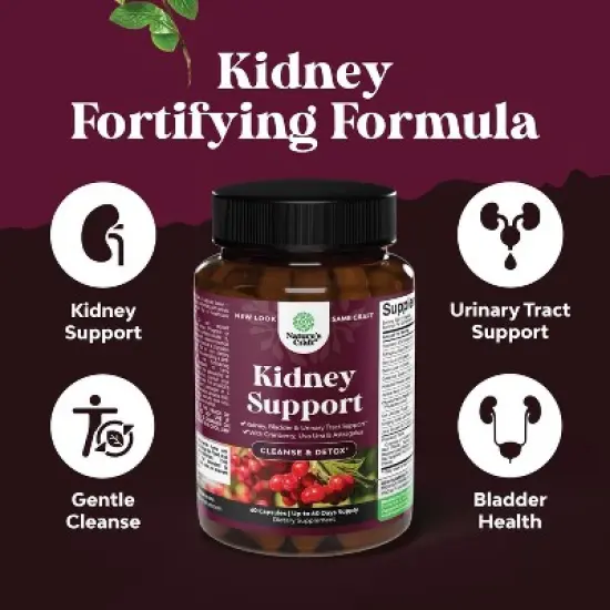Kidney Support Supplement, Kidney Cleanse, Detox & Repair Capsule, Supports Urinary Tract Health & Bladder Cleanse, Nature's Craft, 60ct image {1}