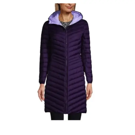 Lands' End Women's Ultralight Packable Long Down Coat image {11}