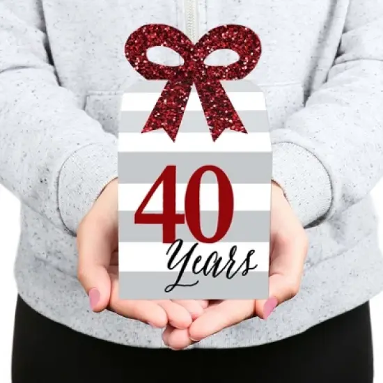 Big Dot of Happiness We Still Do - 40th Wedding Anniversary - Square Favor Gift Boxes - Anniversary Party Bow Boxes - Set of 12 image {6}