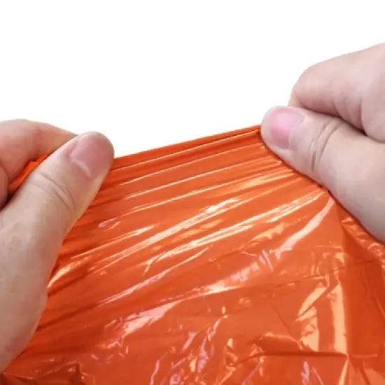 FosPower 4 Pack Emergency Ponchos for Adults, Survival Blanket Retains 90% Body Heat, Waterproof & Reusable Hiking Raincoat Hooded, Orange image {1}