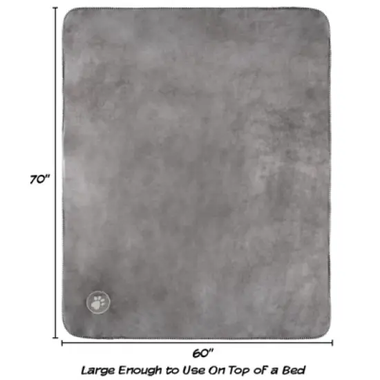 Waterproof Pet Blanket - 60x70-inch Reversible Throw Protects Couch, Car, Bed from Spills, Stains, and Fur - Dog and Cat Blankets by Petmaker (Gray) image {1}