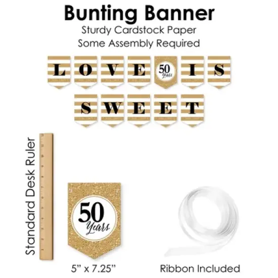 Big Dot of Happiness We Still Do - 50th Wedding Anniversary - DIY Anniversary Party Love is Sweet Signs - Snack Bar Decorations Kit - 50 Pieces image {4}
