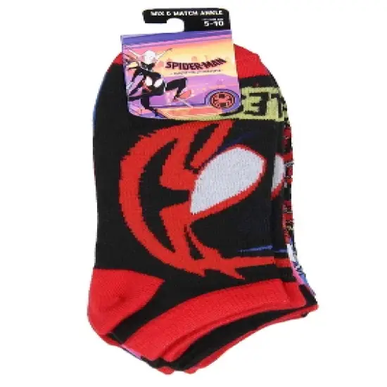 Spider-Man Across The Spiderverse Miles Morales Adult Mix And Match Ankle Socks Multicoloured image {3}