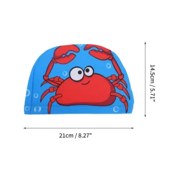 Unique Bargains Kid's Polyester Cartoon Pattern Swim Cap Blue Red 1 Pc image {3}