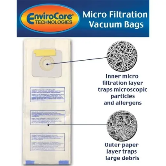 Panasonic Types U, U-3, U-6 Micro Filtration Vacuum Cleaner Dust Bags 6 Pack image {1}