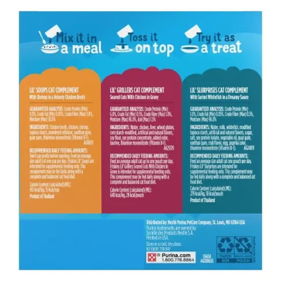 Purina Friskies All Star Faves Lickable Chicken and Shrimp Flavor Topper Variety Pack  Wet Cat Food - 10.3oz image {1}