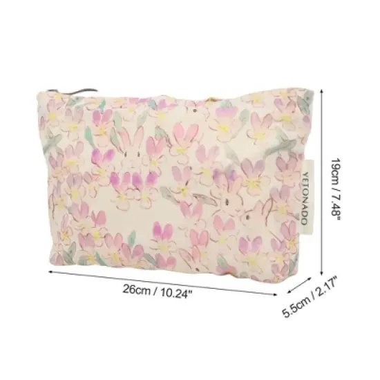 Unique Bargains Travel-friendly Rabbit Handheld Makeup Bag Purple 1 Pc image {1}