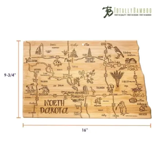 Totally Bamboo Destination North Dakota Serving and Cutting Board image {5}