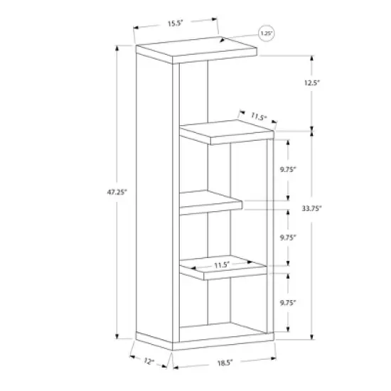 48" Bookcase with Accent Display Dark Taupe - EveryRoom image {3}