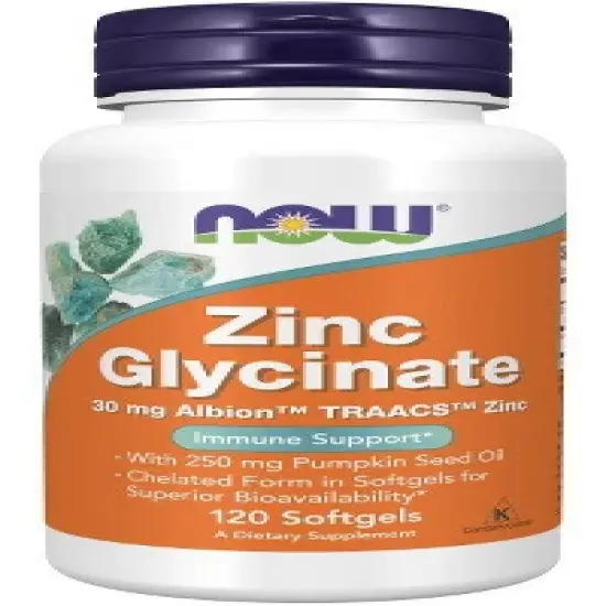 Zinc Glycinate by Now Foods  -  120 Softgel image {3}
