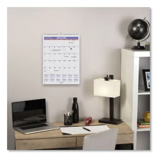 Monthly Wall Calendar with Ruled Daily Blocks, 8 x 11, White Sheets, 12-Month (Jan to Dec): 2026 image {3}