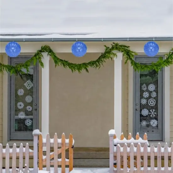 Northlight 6" LED Hanging Crystal Sphere Ball Outdoor Decoration - Blue image {6}