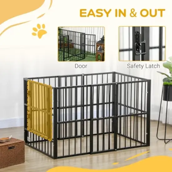 PawHut 33" - 60" x 31.5" Indoor & Outdoor Dog Playpen for Small & Medium Dogs, Dog Kennel Outdoor Playpen Dog Exercise Pen, Dog Run Enclosure image {4}