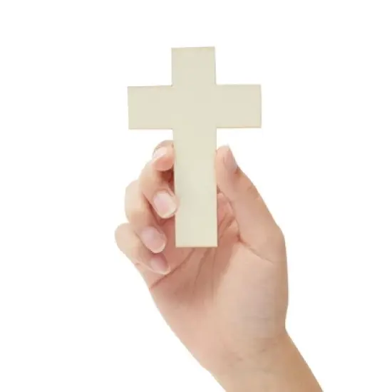 Juvale 100 Pack Unfinished Wooden Crosses for Crafts, Wood Cross Bulk for Church, First Communion, Sunday School (4 x 3 In) image {3}