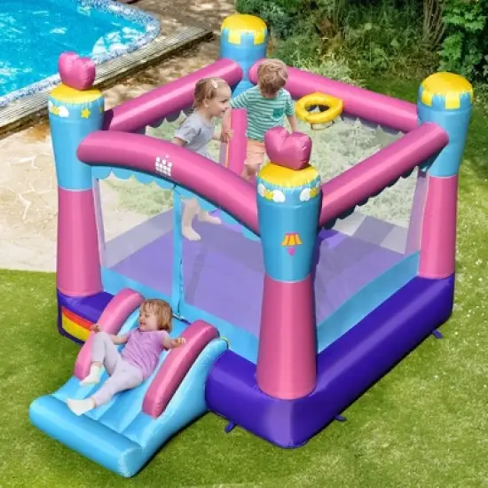 Costway Inflatable Bounce House 3-in-1 Princess Theme Inflatable Castle without Blower image {1}