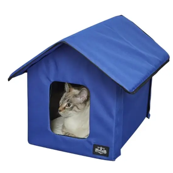 Heated Cat House - Double-Door Cat Bed with Zippered Roof, Pet Heating Pad, Cover - For Garage, Porch, Barn, or Basement by PETMAKER image {13}
