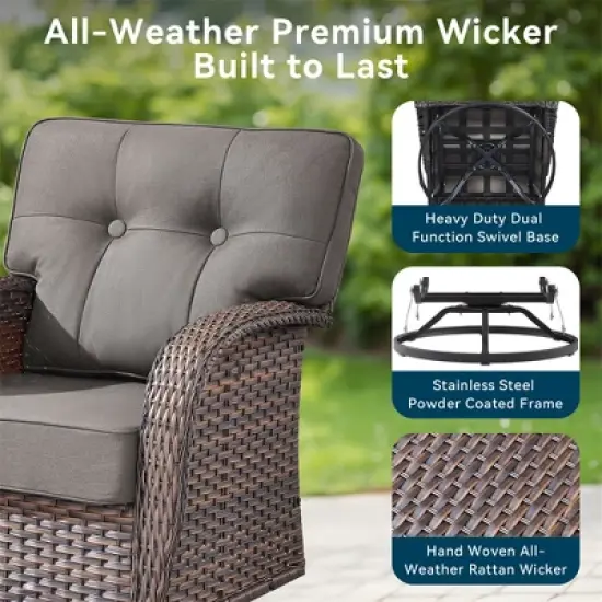 7 Pieces Gymojoy Sofa Chairs Ottoman with Swivel Chairs image {3}