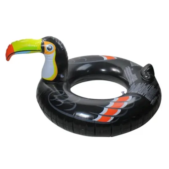 Pool Central 52" Giant Inflatable 1-Person Toucan Pool Ring Float - Black/Yellow image {1}