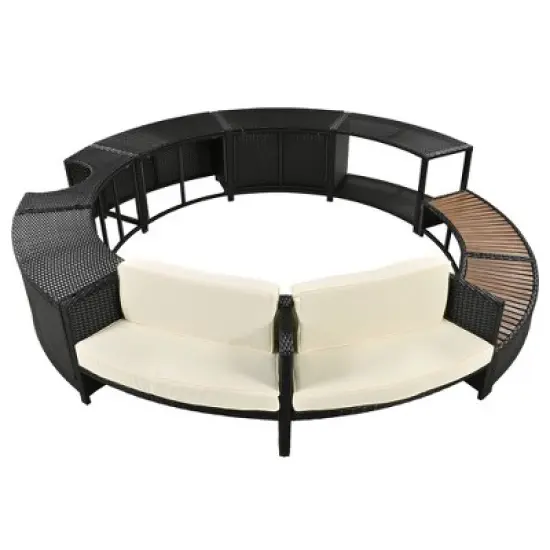 YOOCOZZ  Patio Rattan Sofa Set with Storage & Cushions image {1}