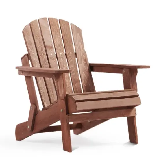 Gulches Oversize Wooden Outdoor Folding Adirondack Chair with Pre-Assembled BackRest & SeatBoard, Wood Patio Chair for Garden,Backyard,Porch image {7}