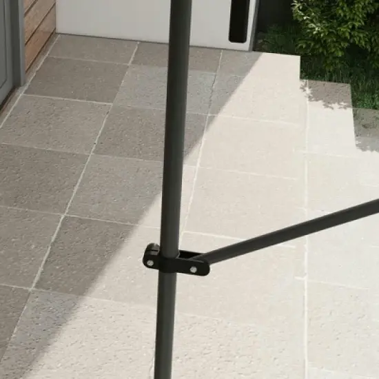 Resenkos Patio Awning, Outdoor Sun Shade Shelter Cover Awnings,8' x 4' Manual Retractable Awning, Non-Screw Patio Awning, UV Resistant, Dark Gray image {6}