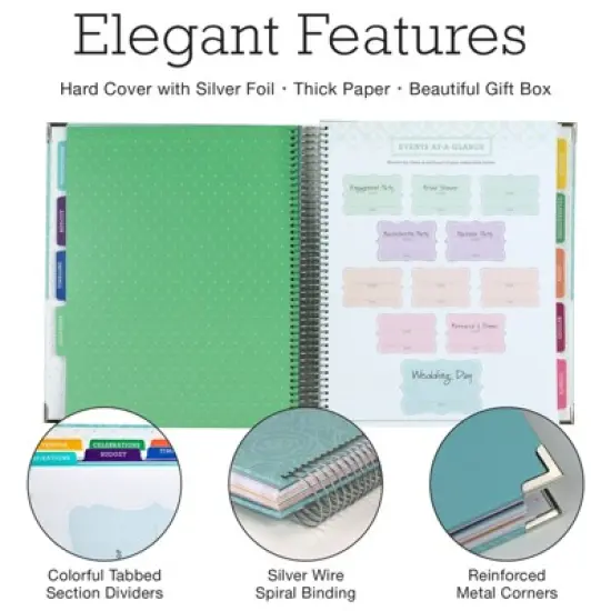 Global Printed Products Wedding Calendar Book Teal Color image {1}