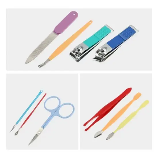 Unique Bargains Nail Clippers Nail Clipper Set for Nail Care Portable Stainless Steel Carbon Steel Colorful 1 Set image {4}