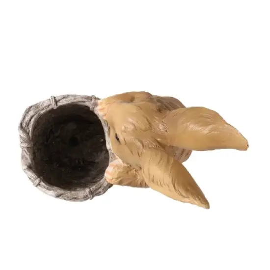 Christopher Knight Home 16" Wide Tooke Concrete Outdoor Novelty Rabbit Planter White/Brown image {6}