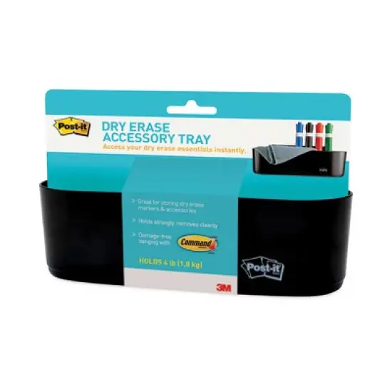 Post-it Dry Erase Accessory Tray, 8.5 x 3 x 5.25, Black image {1}
