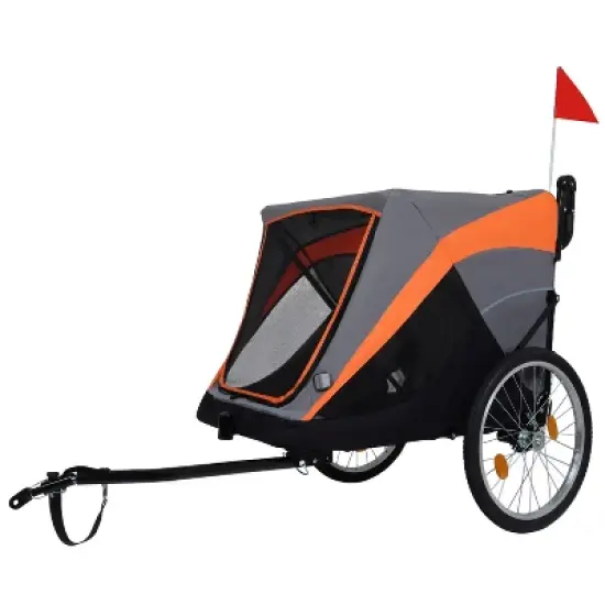 2-in-1 Bike Trailer & Push Cart for Pets - Detachable Bike Hitch & Push Handle Included&pound;&not;Dual Cup Pockets and Storage Bag, Holds Pets Up to 100 lbs image {6}