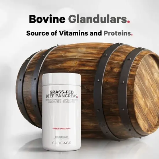 Codeage Grass-Fed Beef Pancreas Pasture-Raised Non-Defatted Glandular Supplement - 180ct image {6}