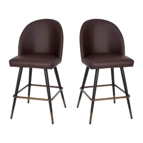 Flash Furniture Lyla Set of 2 Commercial Modern Armless Counter Stools with Contoured Backrests, Steel Frames and Footrests-Set of 2 image {11}