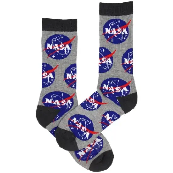 Buzz Aldrin NASA Meatball Logo and Symbols Crew Socks 2 Pair Calf High Multicoloured image {2}