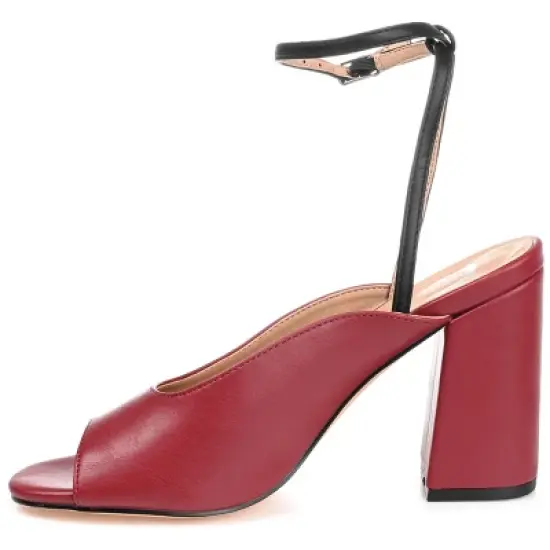 Journee Collection Womens Calypso Buckle Ankle Strap Block Heel Sandals image {1}