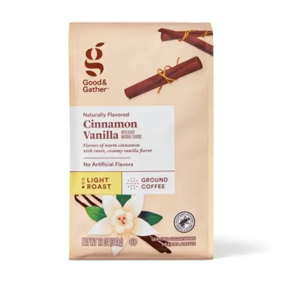 Naturally Flavored Cinnamon Vanilla Light Roast Ground Coffee - 12oz - Good & Gather&trade; image {5}