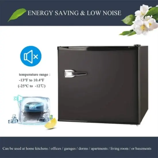 Kismile 1.2 Cu.Ft Upright Freezer, Energy Saving and Low Noise, 3 temperature settings (Black) image {6}