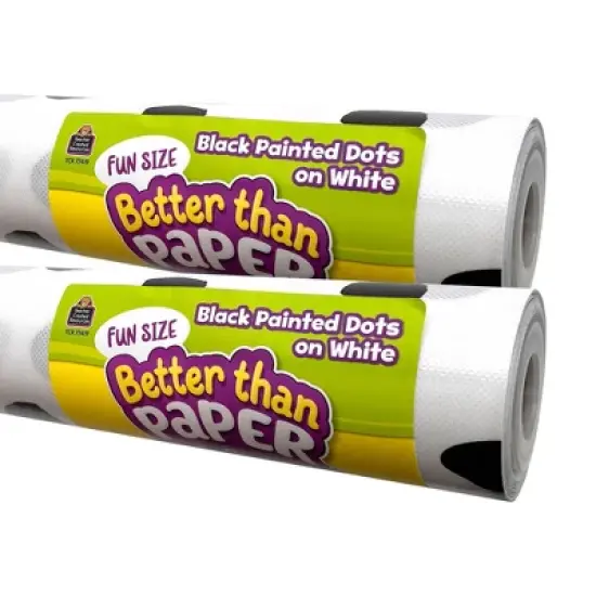 Teacher Created Resources&reg; Fun Size Better Than Paper Bulletin Board Roll Black Painted Dots on White, Pack of 2 image {4}
