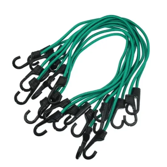Unique Bargains Strong Elastic Strapping Rope Hooks for Bicycle Dark Green 12 Pcs image {8}