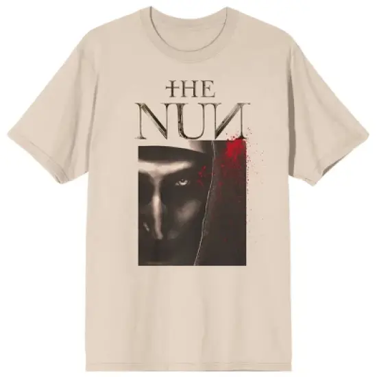 The Nun Scary Face Art Crew Neck Short Sleeve Women's Natural T-shirt image {4}