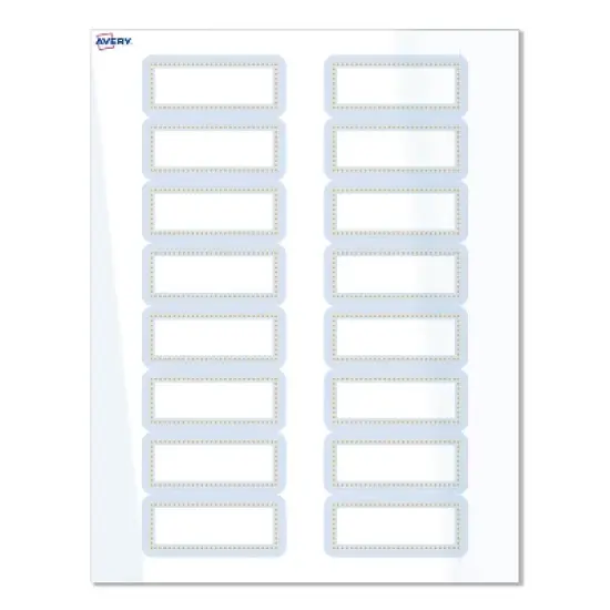 Avery Labels, 1" x 2-5/8", Glossy White, Blue Border w/ Gold Dots, 160ct image {8}