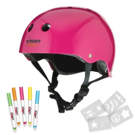 Wipeout Dry Erase Youth 5+ Helmet - Neon Pink image {1}