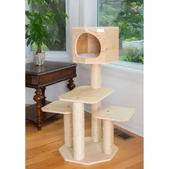 Armarkat Real Wood Premium Model S4203 Scots Pine, Solid Wood Cat Tree, 46" Tall   image {2}