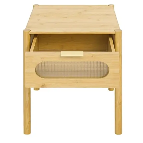 Aash 1-Drawer Environmentally Friendly Pale Yellow Finish Accent Nightstand With Storage-Maison Boucle image {3}