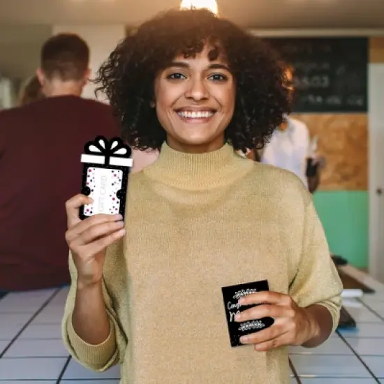 Big Dot of Happiness Mr. and Mrs. - Black and White Wedding or Bridal Shower Money and Gift Card Sleeves - Nifty Gifty Card Holders - Set of 8 image {1}